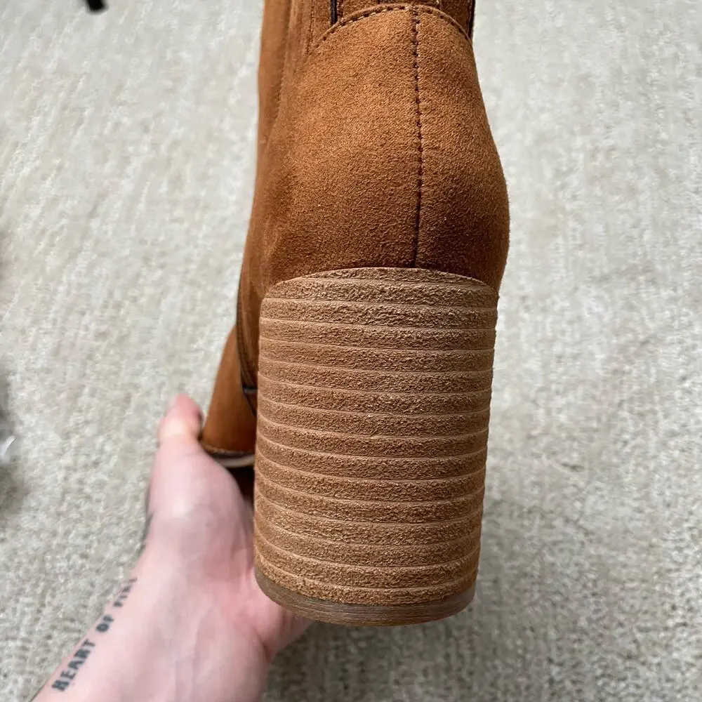 Steve Madden NEW Joa Vegan Suede Leather Ankle Boots Western - Size 9.5